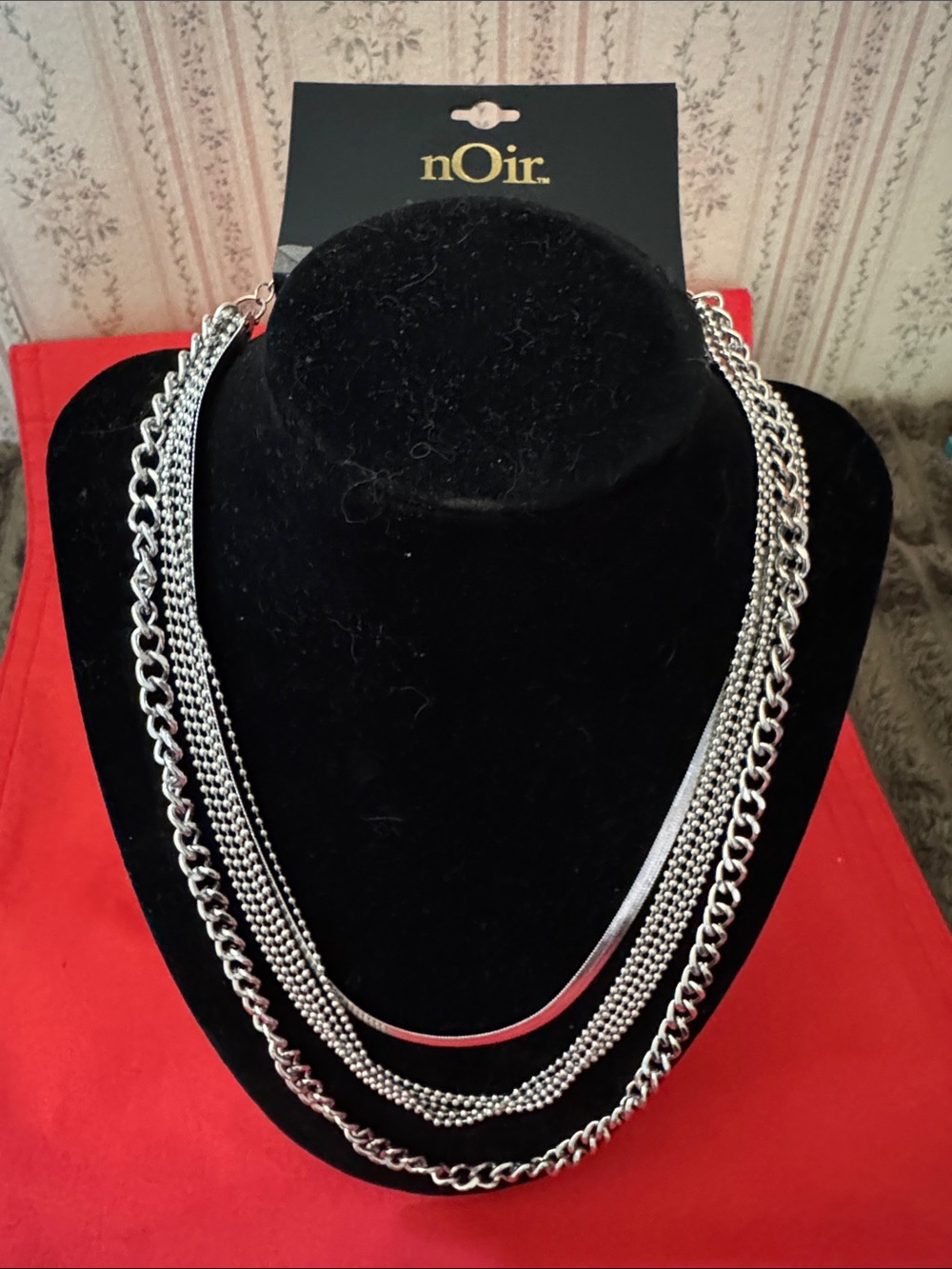 Noir Jewelry Multi-Chain Silver Necklace
